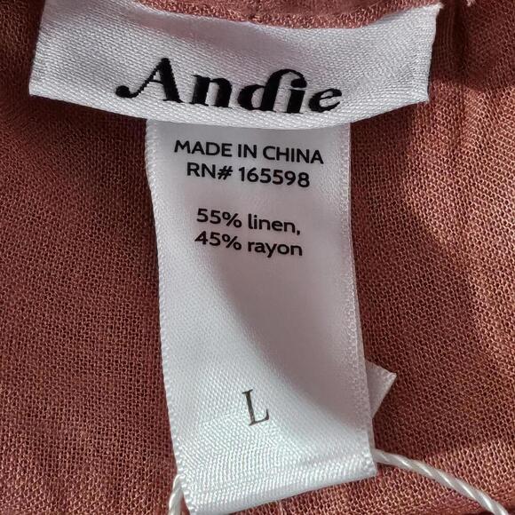 2/$30 Andie The Graciosa Linen Shorts Sunset Size L | Lightweight Summer Style - Picture 4 of 6